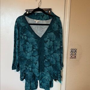 The Pioneer Woman Dark Teal Floral Pajama Set
